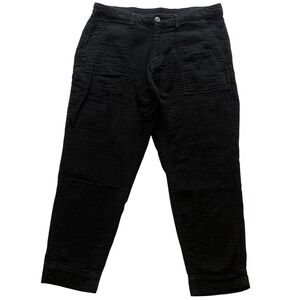 Old Navy Black Coastal Casual 100% Cotton Double Gauze Comfy Pants Size 12